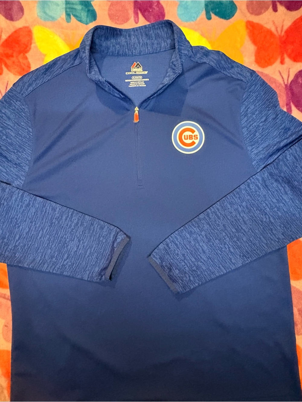 Chicago Cubs MLB Majestic Men's Quarter-Zip Pullover